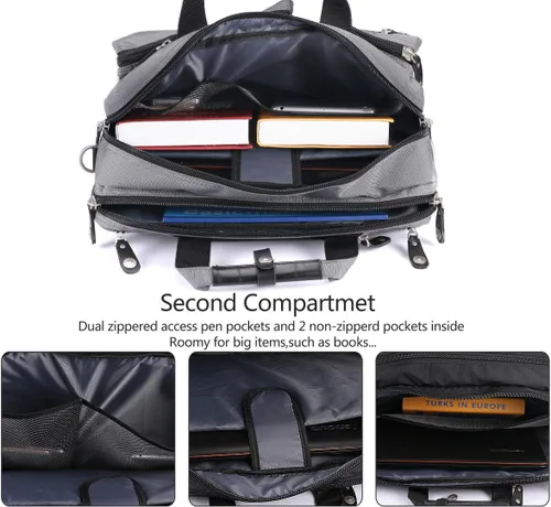 Vista 4 de Maletín para portátil de 18.4 pulgadas, mochila de mensajero, bolsa de hombro para juegos de 18 pulgadas, para viajes de negocios