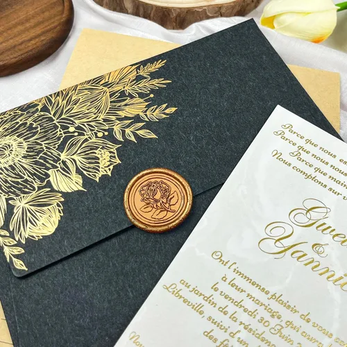 Vista 4 de 25 Piezas Calcomanías de Sellos de Cera Hechas a Mano, Sellos para Sobres, Calcomanías de Cera Autoadhesivas para Invitaciones de Fiestas de Boda