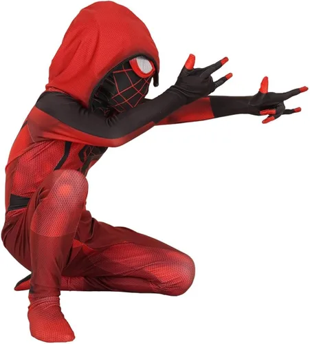Vista 5 de yrkasvr Disfraz de superhéroe para niños, disfraz de Halloween, unisex, de elastano