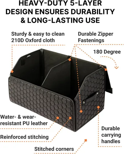 Vista 4 de Owleys Organizador plegable de maletero para Ford Maverick - Almacenamiento plegable de carga con tapa - Pequeña caja de camioneta y organizador