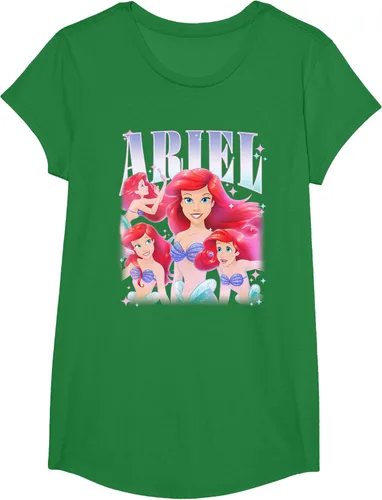 Vista 41 de Disney Camiseta de la princesa Ariel de la Sirenita Multi Pose, Negro