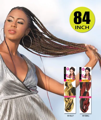 Vista 3 de Realistic Trenza original X-Pression 84 pulgadas 100% Kanekalon (paquete de 3, 1) M-61XPRES84