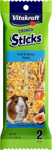 Vista 14 de Vitakraft - Palitos masticables para cobayas Crunch Sticks - Manzana y Naranja - Apoya dientes saludables
