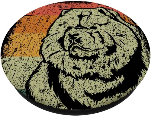 Vista 2 de Retro Chow Chow perro regalo Vintage Chow Chow PopSockets agarre y soporte para teléfonos y tabletas