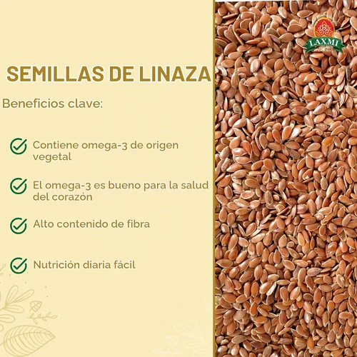Vista 5 de LAXMI - Semilla de lino, totalmente natural y sin OMG, bolsa doble