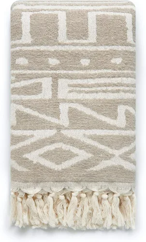 Vista 9 de Hofdeco Manta decorativa moderna con flecos para sofá y sofá, 50 x 60 pulgadas, textura elevada, gris oscuro y blanco