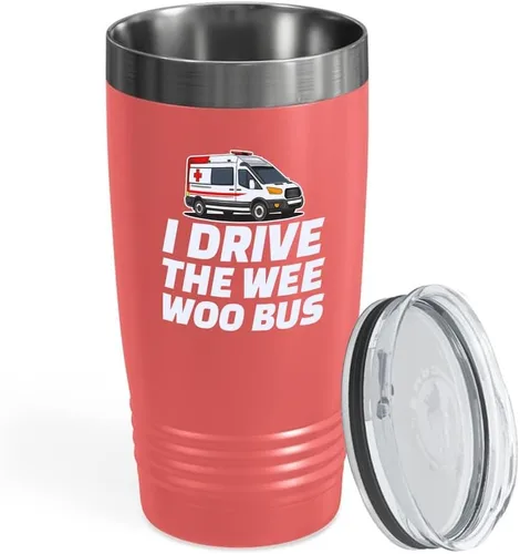 Vista 19 de Ambulance Driver Black Viking Tumbler 20oz – I Drive The Wee Woo Bus – Hospitales EMT Pacientes Transportando Técnico Enfermo Apreciación Med