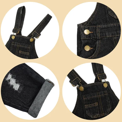 Vista 16 de Conjunto de pantalones de jean para bebés y niños pequeños