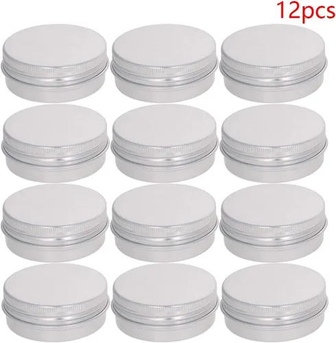 Vista 2 de Othmro 12 latas redondas de metal de 1.4 onzas, latas de aluminio, envases recargables de 1.4 fl oz, latas de lata con tapa de tornillo