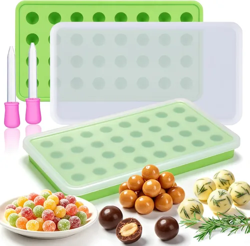 Vista 10 de AIERSA Moldes de Silicona para Cubos de Aceite Infusionado con Hierbas, 1 Pieza Bandeja Mini de Dulces Gomitas de 32 Cavidades, Moldes Cuadrados