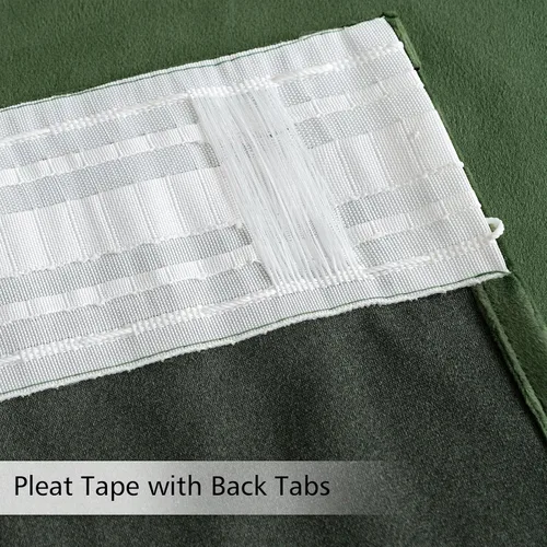 Vista 9 de MIULEE Cortinas opacas de terciopelo de 96 pulgadas, cortinas opacas de lujo para dormitorio, sala de estar, cortinas suaves con bolsillo para barra