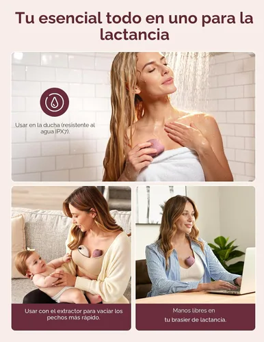 Vista 7 de Momcozy A1Pro - Masajeador de lactancia con calor, vibración profunda, rojo