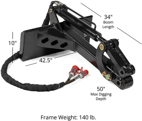 Vista 5 de Titan Attachments Mini minicargadora Fronthoe - Accesorio para excavadora de retroexcavadora, sistema de montaje rápido para Toro Dingo, Ditch