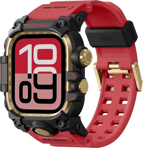 Vista 32 de amBand - Carcasa compatible con Apple Watch SE 3/SE 2/SE/6/5/4 de 1.732 pulgadas, M3 de 1.732 pulgadas, resistente correa táctica, protector