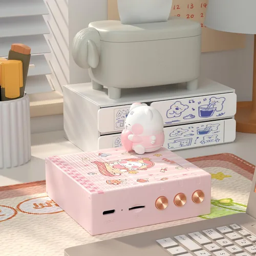 Vista 7 de ICARER - Altavoz pequeño inalámbrico, altavoz Bluetooth de animales Kawaii con tiempo de reproducción de 20 horas y tarjeta TF, caja de música
