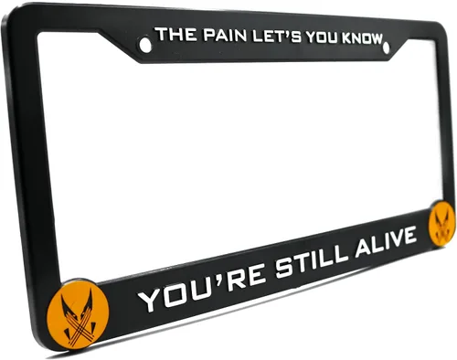Vista 5 de Pain Let's You Know You're Still Alive for Wolverine - Marco de matrícula elevado 3D 1 paquete de cubierta para placa de matrícula de personajes