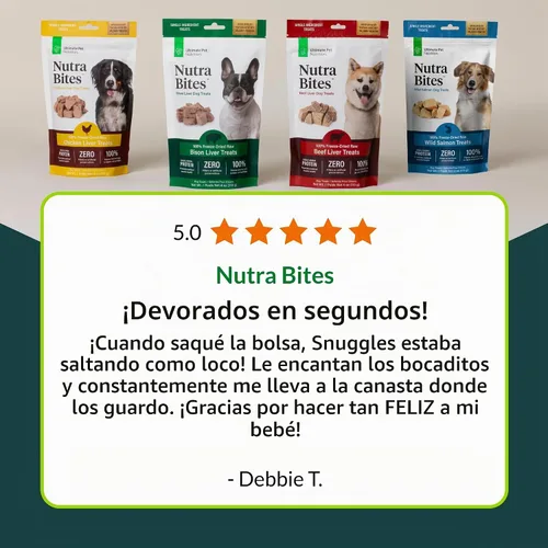 Vista 8 de ULTIMATE PET NUTRITION Nutra Bites Golosinas liofilizadas para perros