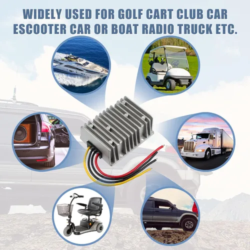 Vista 4 de X AUTOHAUX 8V/40V a 13.8V 20A Reductor Automático Buck Boost Step Down Up Regulador Modulador Transformador Universal para Carritos de Golf Scooters