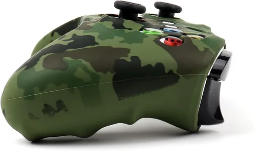 Vista 5 de RALAN Funda protectora de silicona antideslizante compatible con Xbox One SX con 12 empuñaduras de pulgar moradas