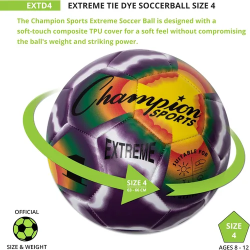 Vista 3 de Champion Sports Balón de fútbol Tie Dye