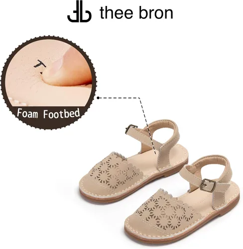 Vista 83 de THEE BRON Sandalias cómodas para niñas, zapatos para niños, sandalias rellenas