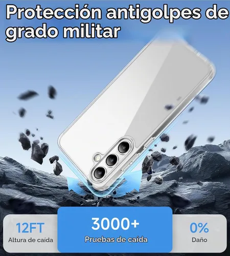 Vista 4 de USLAI Funda para Samsung Galaxy S24 Plus, antiamarilleo, transparente