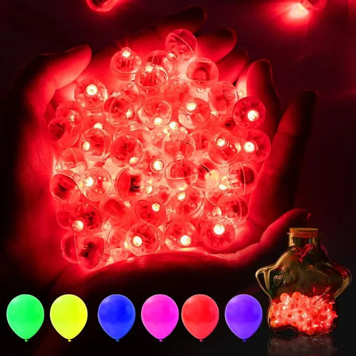 Vista 7 de AIKEI 50 globos de luz LED, mini bolas de luz, tiempo de espera prolongado, impermeable, luz LED para farol de papel, Pascua, Halloween, Navidad