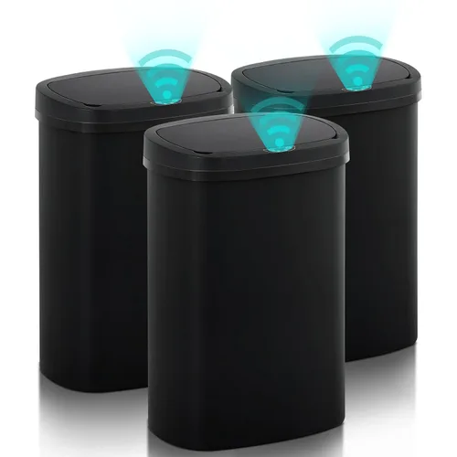 Vista 18 de Basurero de cocina con sensor de movimiento de 13 galones, cubo de basura con sensor automático de 50 L, cubo de basura inteligente con tapa