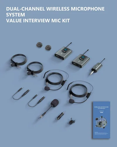 Vista 7 de Sistema de micrófono inalámbrico para altavoz PA, cámara, grabación, enseñanza Auriculares/Soporte/Micrófono Lavalier, Receptor Transmisor