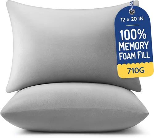 Vista 13 de AM AEROMAX Cojín de espuma viscoelástica de 12 x 20 pulgadas, rectangular Blanco