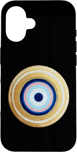 Vista 32 de Carcasa para iPhone 17 con protección contra maldiciones amarillas y negras, color rosa