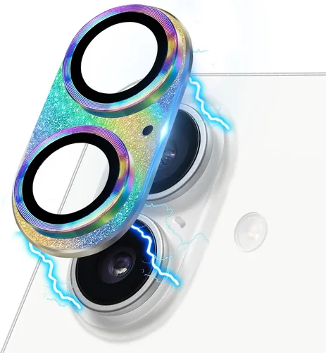 Vista 82 de Protector de Lente de Cámara para iPhone 14 / iPhone 14 Plus Película de Cubierta de Cámara de Metal, Vidrio Templado 9H, Antiarañazos, Compatible