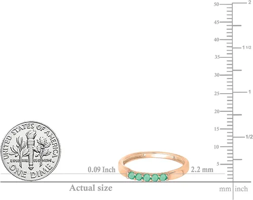 Vista 102 de Dazzlingrock Collection Anillo de boda redondo de 5 piedras preciosas o diamantes para mujer en oro macizo de 10 K/14 K/18 K