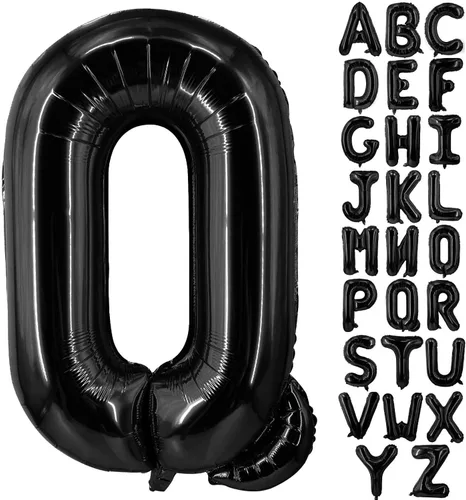 Vista 20 de Lovoir Globos grandes de 40 pulgadas con letras B negras de gran tamaño, globo de helio de aluminio de Mylar para decoración de fiesta