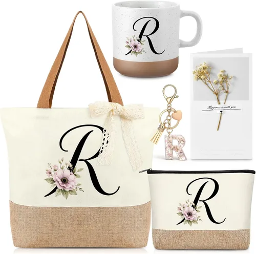 Vista 9 de Kacctyen Regalos iniciales con monograma para mujer, Blanco principal
