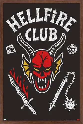 Vista 15 de Trends International - Stranger Things de Netflix: Temporada 4 - Póster de pared de Hellfire Club, 14.725 x 22.375 pulgadas, versión con marco