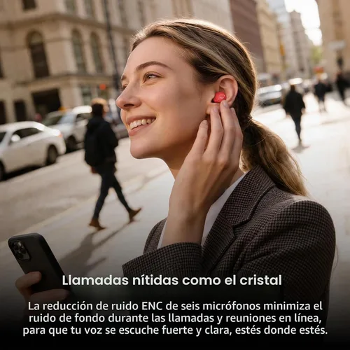 Vista 8 de TOZO NC9 Auriculares inalámbricos híbridos con cancelación activa de ruido, 6 micrófonos ENC Clear Call, IPX8 impermeable, auriculares intrauditivos
