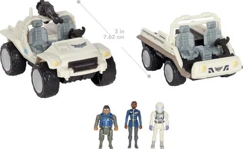 Vista 3 de Mattel Disney y Pixar Lightyear - Paquete de vehículos pequeños y figuras, 2 camiones todo terreno y 3 figuras de personajes, serie Hyperspeed