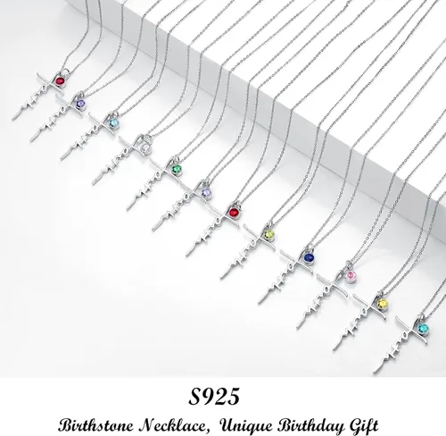 Vista 7 de PRAYMOS - Collar de plata de ley 925 con dije de cruz lateral, para mujer, ópalo sintético, cadena de 18 pulgadas y extensor ajustable de 2 pulgadas