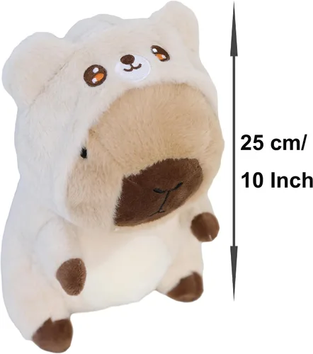 Vista 8 de Capybara - Oso de peluche Capybara con disfraz de oso beige, vestido como lindos juguetes de peluche divertidos para niños, regalo para amantes