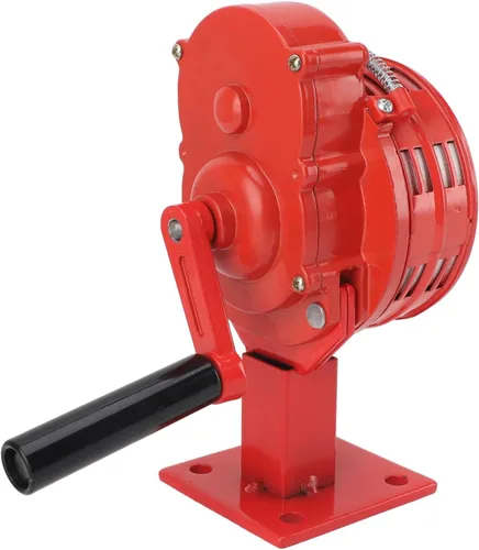 Vista 8 de Keenso Adjustable Volume Hand Crank Siren 110dB Loud Alarm for Emergency, Portable Siren for Outdoor Use (Red)