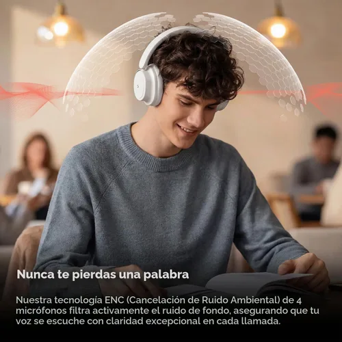 Vista 6 de havit Auriculares con cancelación de ruido sobre la oreja, auriculares inalámbricos Bluetooth con tiempo de reproducción de 132 horas, carga rápida