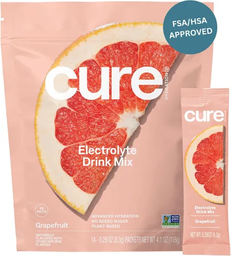 Vista 14 de Cure Hydration Mezcla para bebida de electrolitos a base de plantas Sin azúcar añadida FSA-HSA Polvo para alivio de la deshidratación hecho