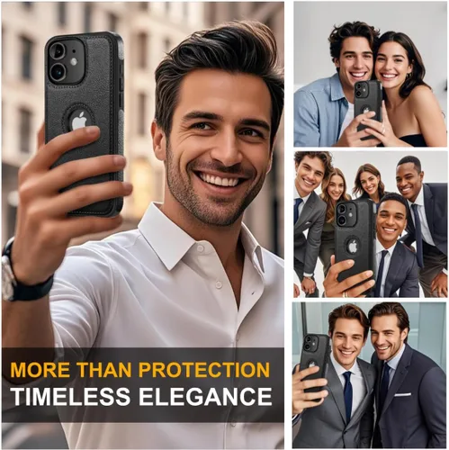 Vista 4 de Funda protectora de cuero de lujo con diseño único para iPhone 11, antideslizante, resistente a los arañazos, ultra delgada, funda protectora