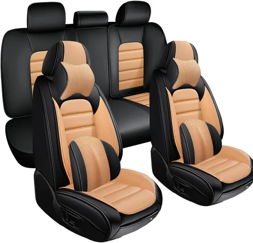Vista 8 de Fundas de asiento para GMC Canyon 2004-2024, 2 fundas de asiento de automóvil de cuero, fundas protectoras de asiento impermeables, fundas