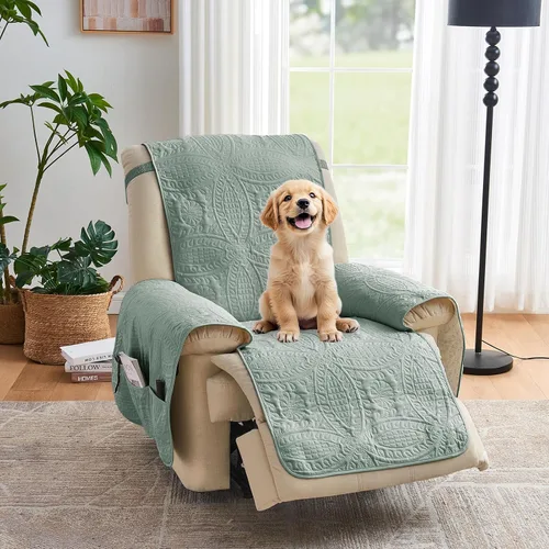 Vista 24 de Fundas acolchadas beige para sillas reclinables, impermeables, fundas para sillas reclinables para niños perezosos, fundas reclinables que admiten