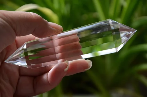 Vista 2 de Real tibetano Himalaya alta altitud 99% transparente 13 lados cristal punto cuarzo vogel varita 4.52 pulgadas reiki reiki curación espiritual