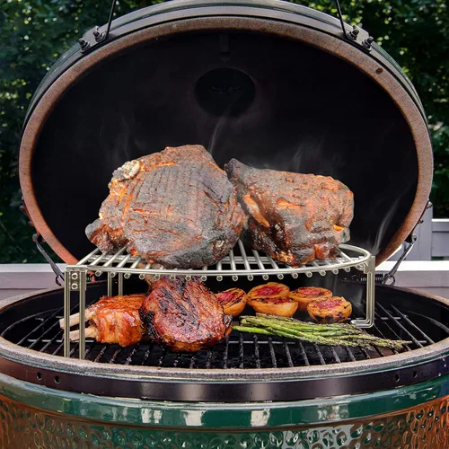 Vista 5 de Onlyfire Rejilla de Cocción Expandible de Acero Inoxidable para Parrilla Compatible con Parrillas de Carbón como Weber, Char-Broil y Parrillas