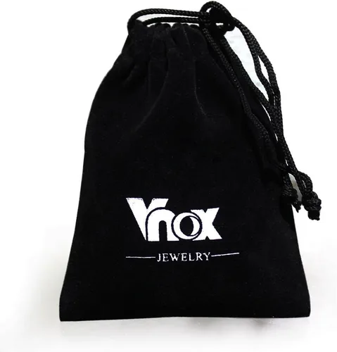 Vista 35 de VNOX Collar con colgante personalizado de acero inoxidable con grabado personalizado para identificación de alerta médica de emergencia para hombres