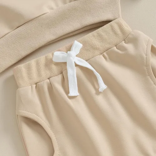 Vista 6 de Conjunto de 2 piezas de ropa para bebé niña y niño, sudadera con letras de mamá y niño, conjunto de 2 piezas